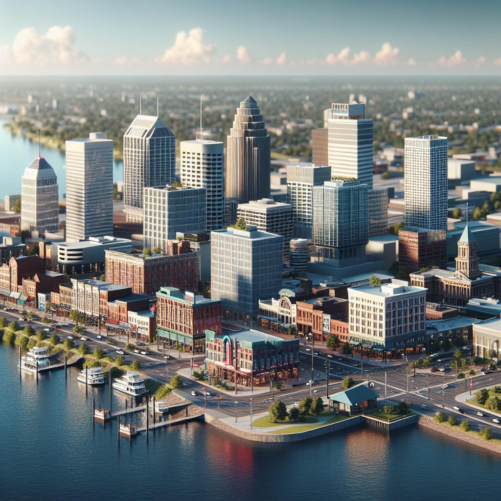 Memphis skyline with diverse businesses