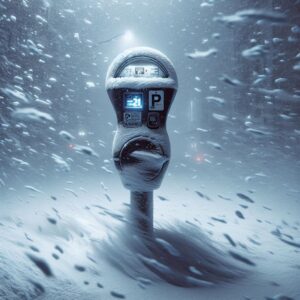 Busted meter and snowstorm