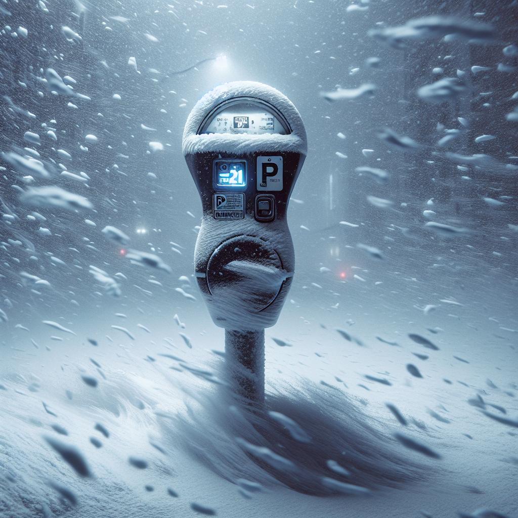 Busted meter and snowstorm