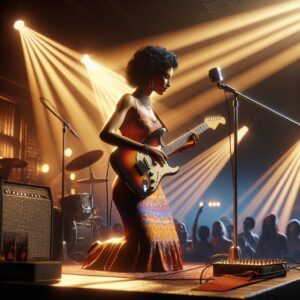 Blues musician on stage