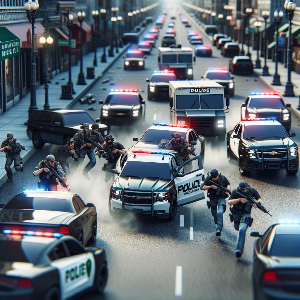 Police chasing Uber car