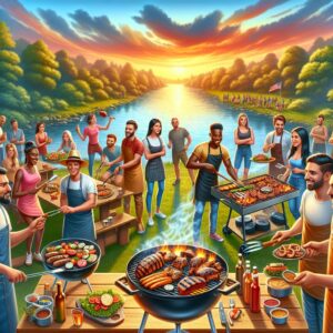BBQ teams competing riverside