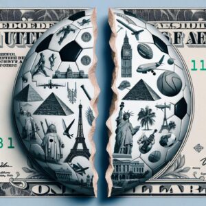 "Torn dollar bills between tourism and sports"
