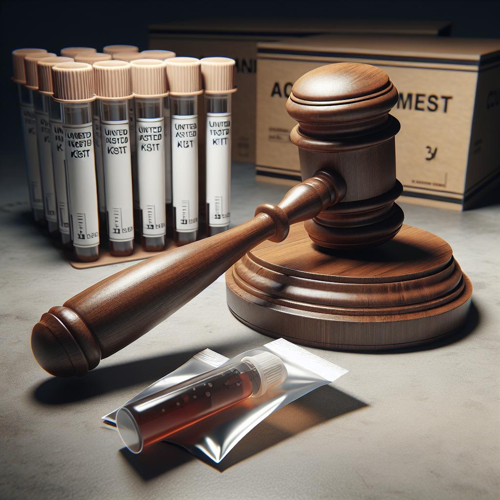 Court gavel with untested kits
