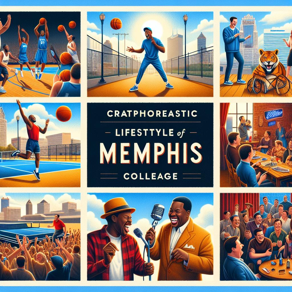 Memphis lifestyle collage: sports, music, comedy