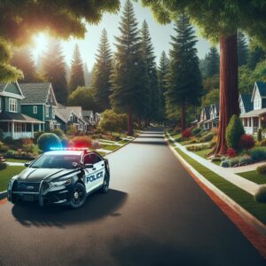 Police car on Valleydale Drive