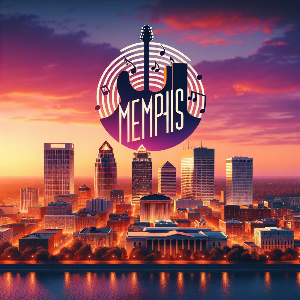"Memphis skyline with Hard Rock logo"