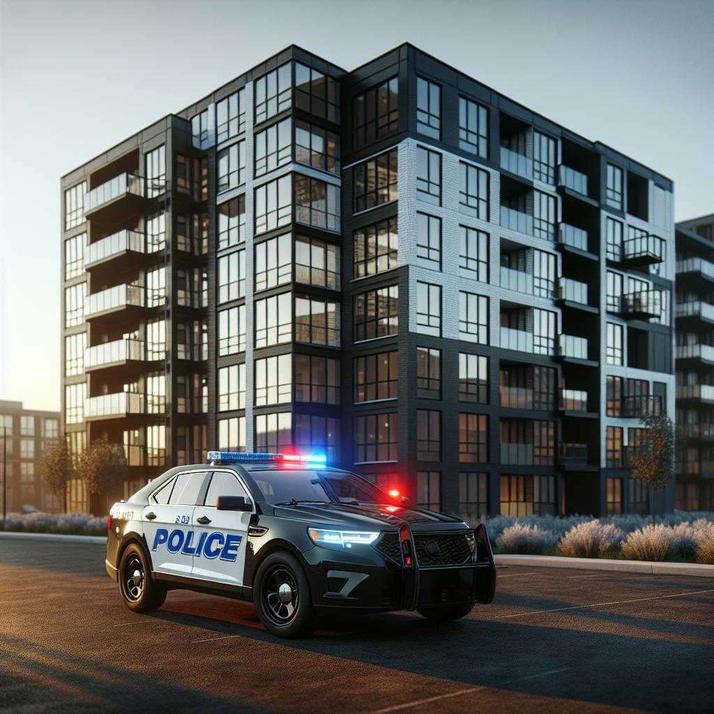 Police car outside apartment