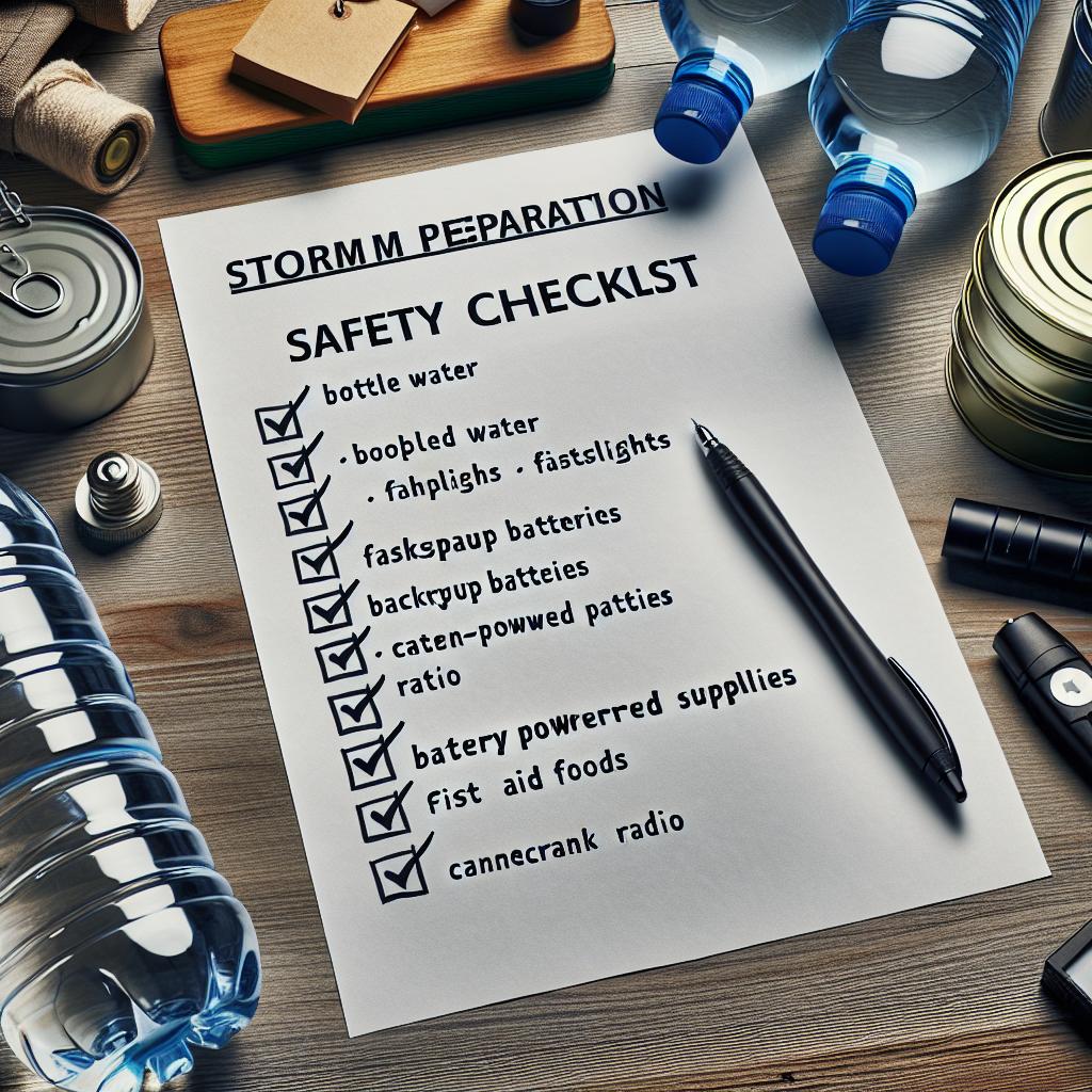 Storm preparation safety checklist
