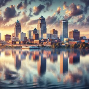 Memphis skyline with contrasting themes