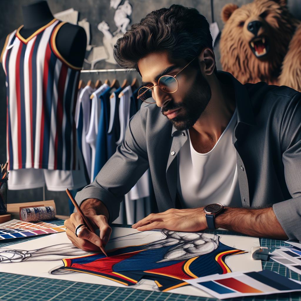 "Memphis designer sketching Grizzlies gear"