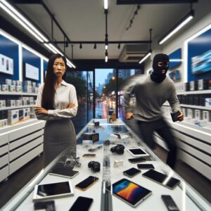 Cellphone store robbery escape