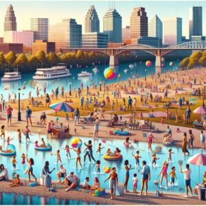 Memphis skyline, summer activities montage