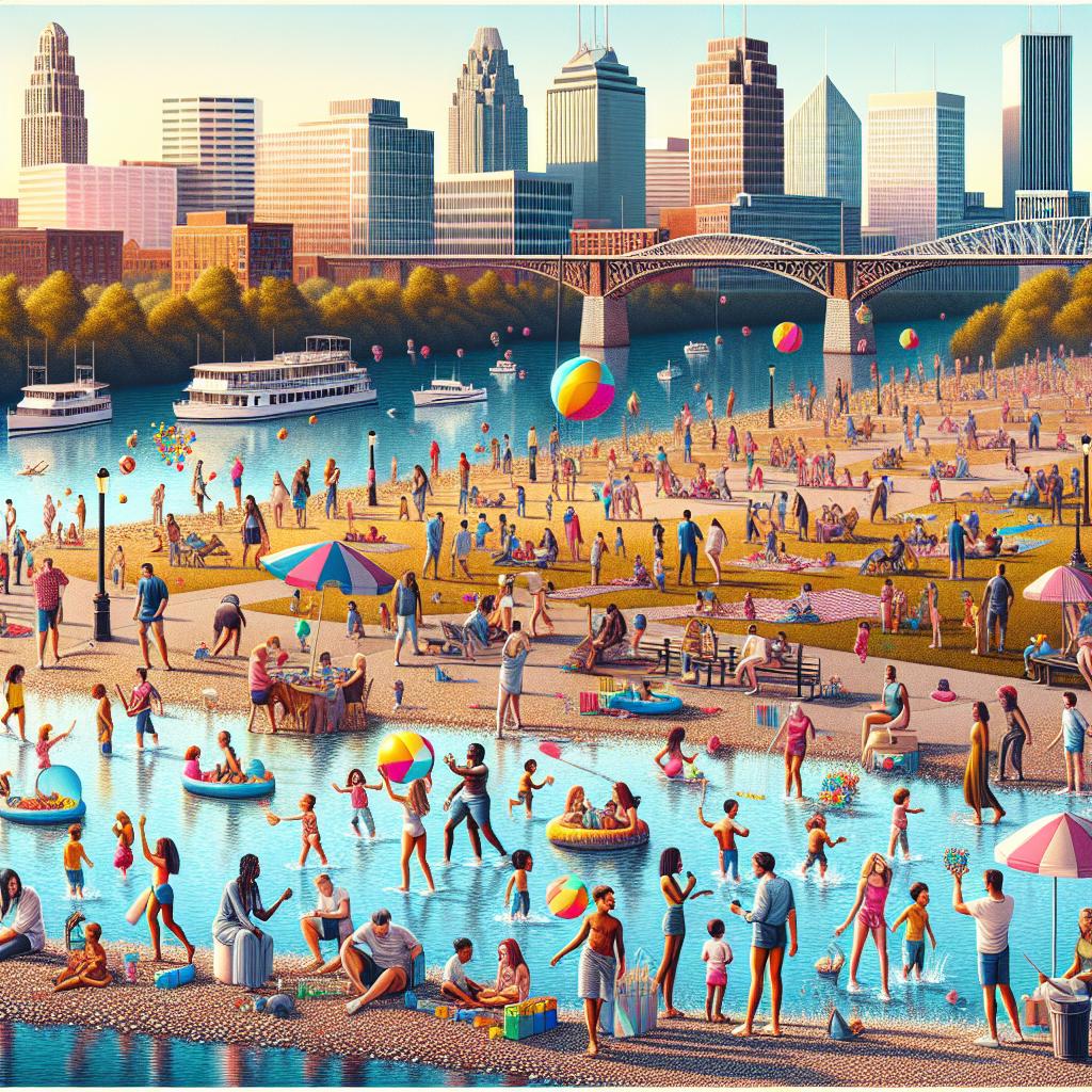 Memphis skyline, summer activities montage