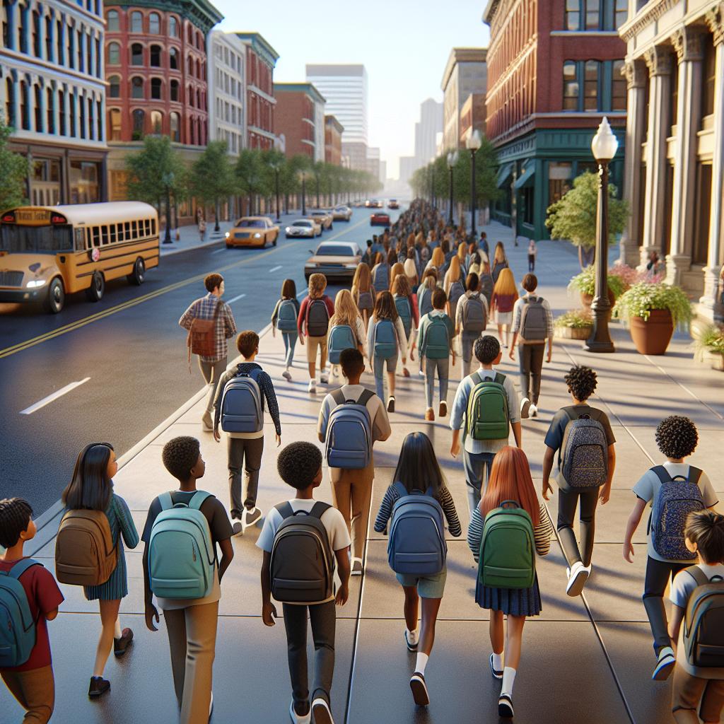 "Students on Memphis Walking School Bus"