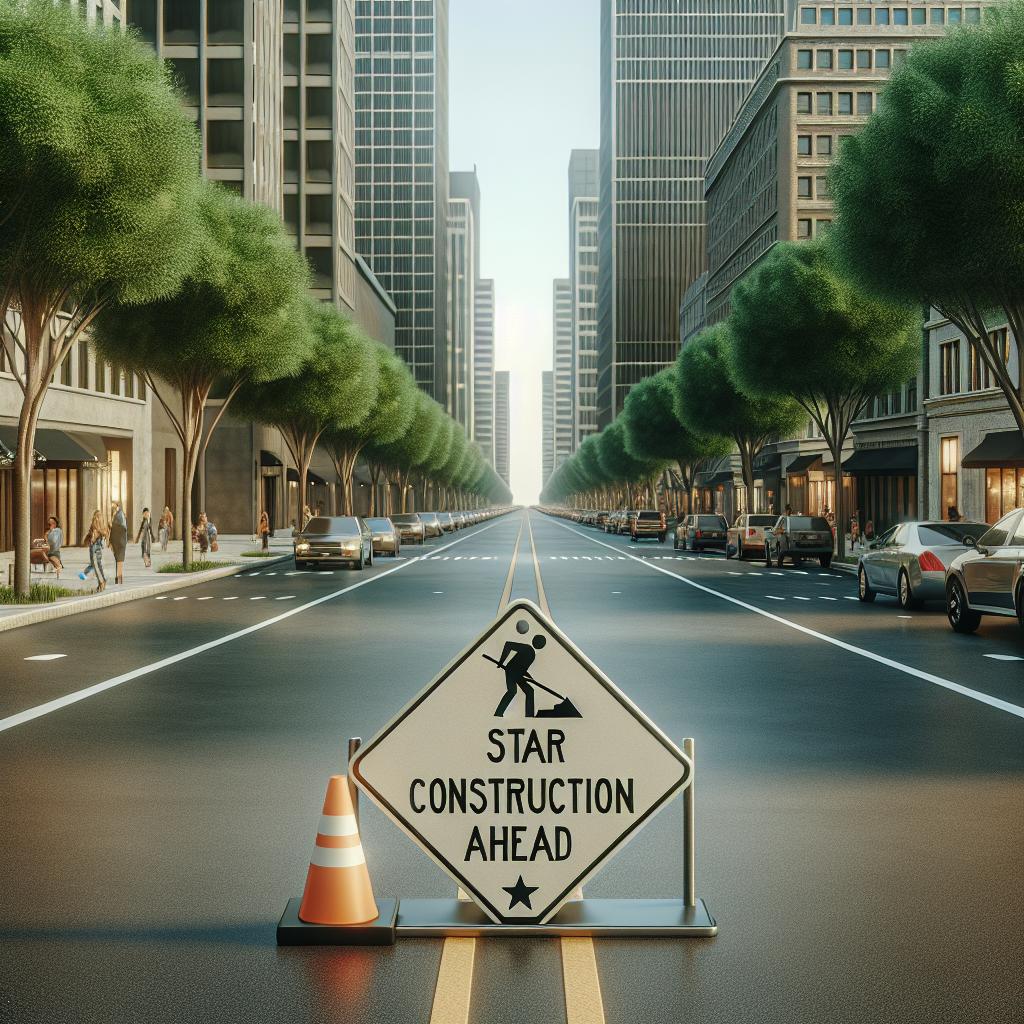 Road construction sign, Elvis Presley Blvd.