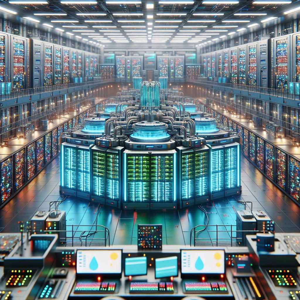 Supercomputer with water recycling facility