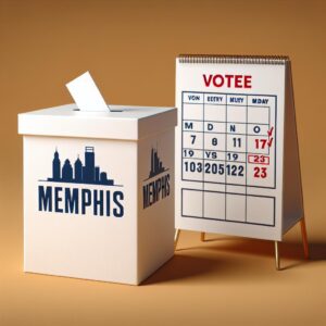 Memphis ballot box with calendar