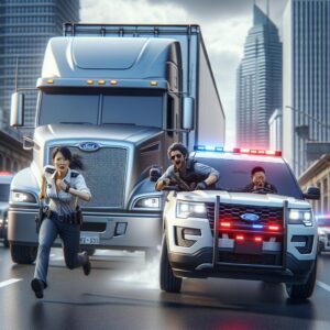 Police chasing stolen truck