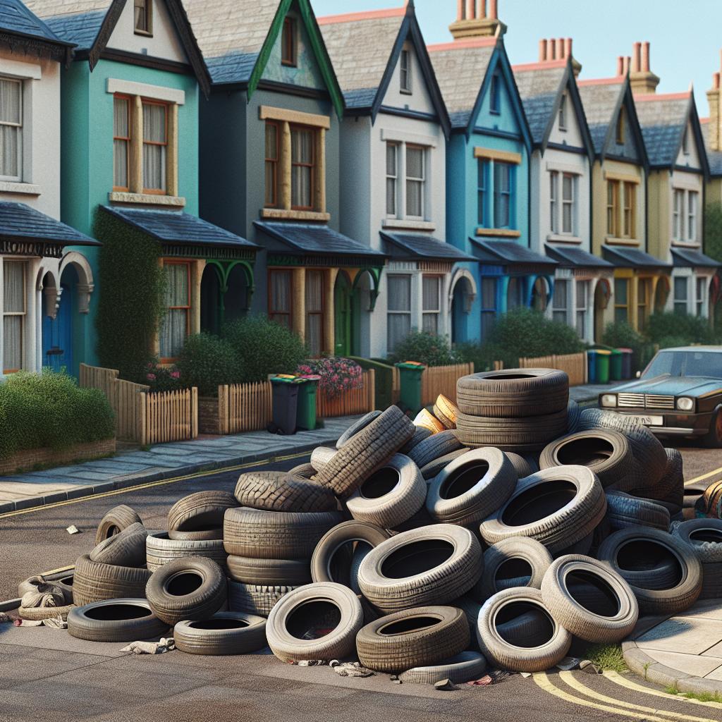 Tires dumped in neighborhood