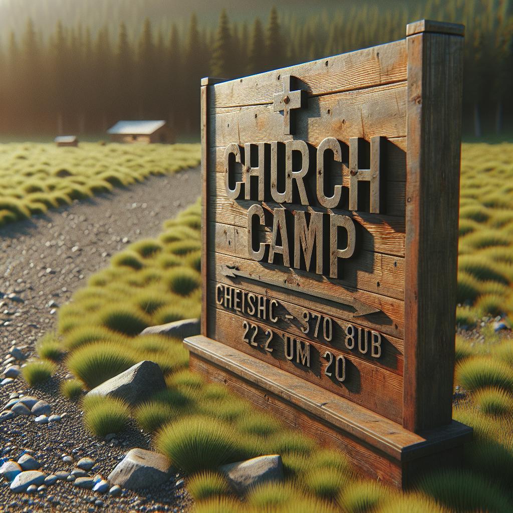 Church camp sign outdoors