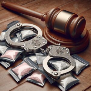 Handcuffs, Drugs and Gavel