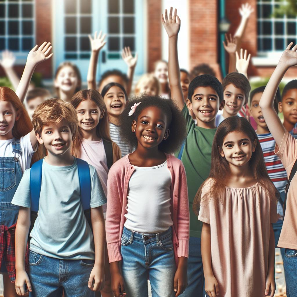 Children waving at Memphis school