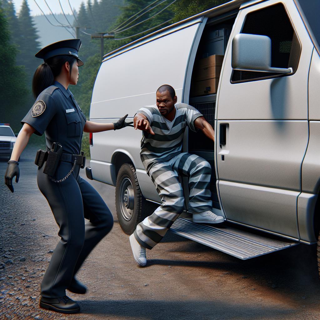 Inmate escaping from van