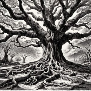 Block Print of Historic Tree