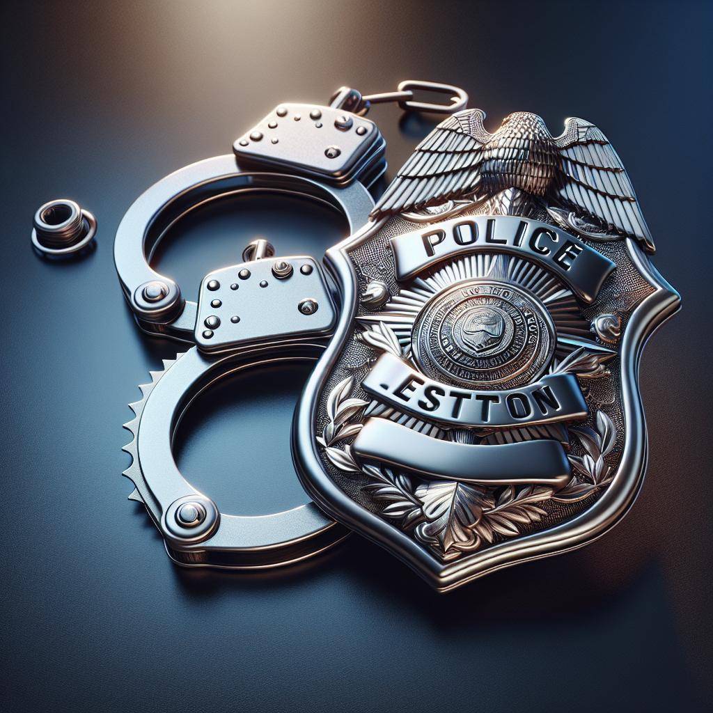 Police badge and handcuffs