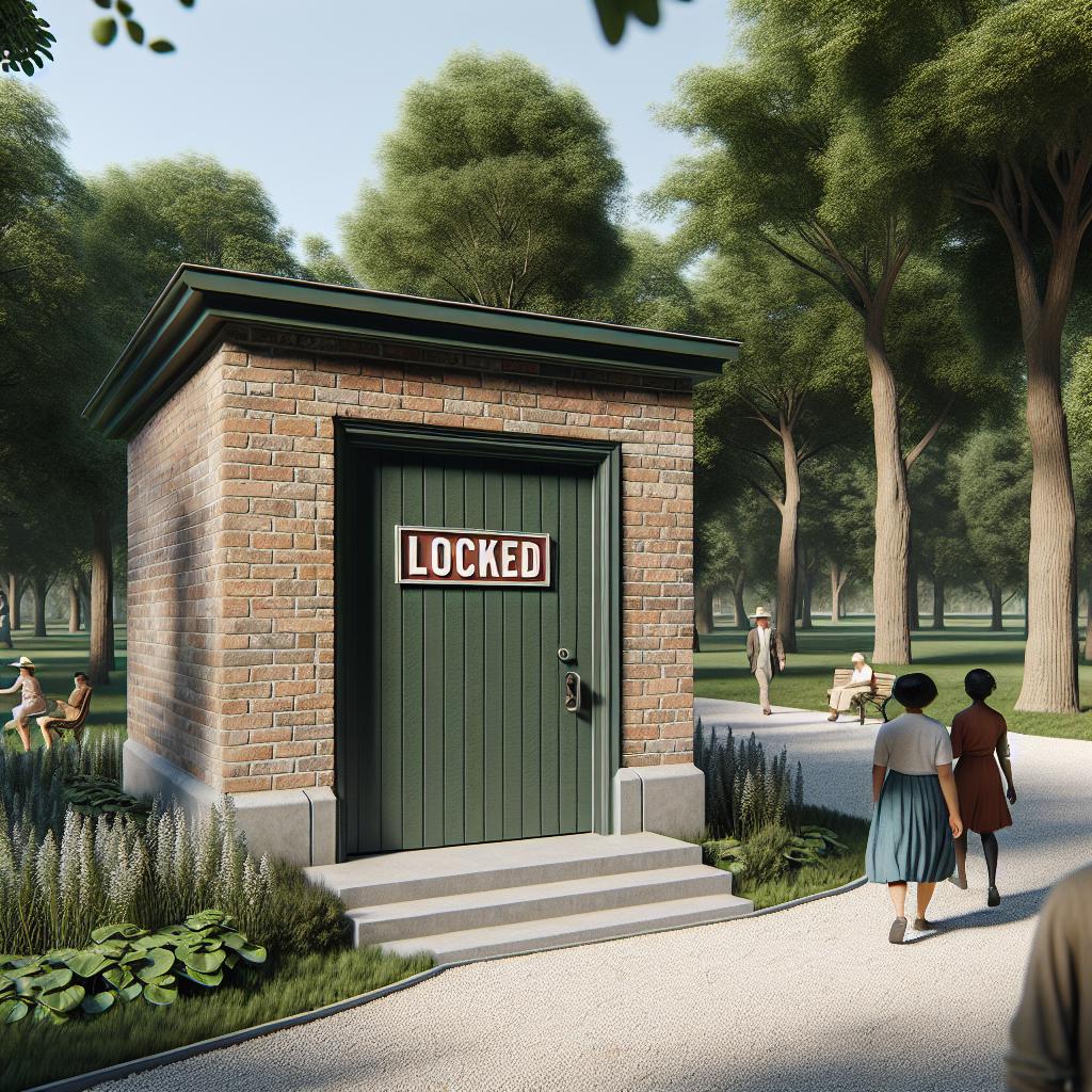 Locked restroom in park