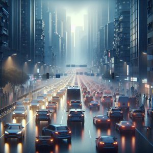 Somber Traffic Scene