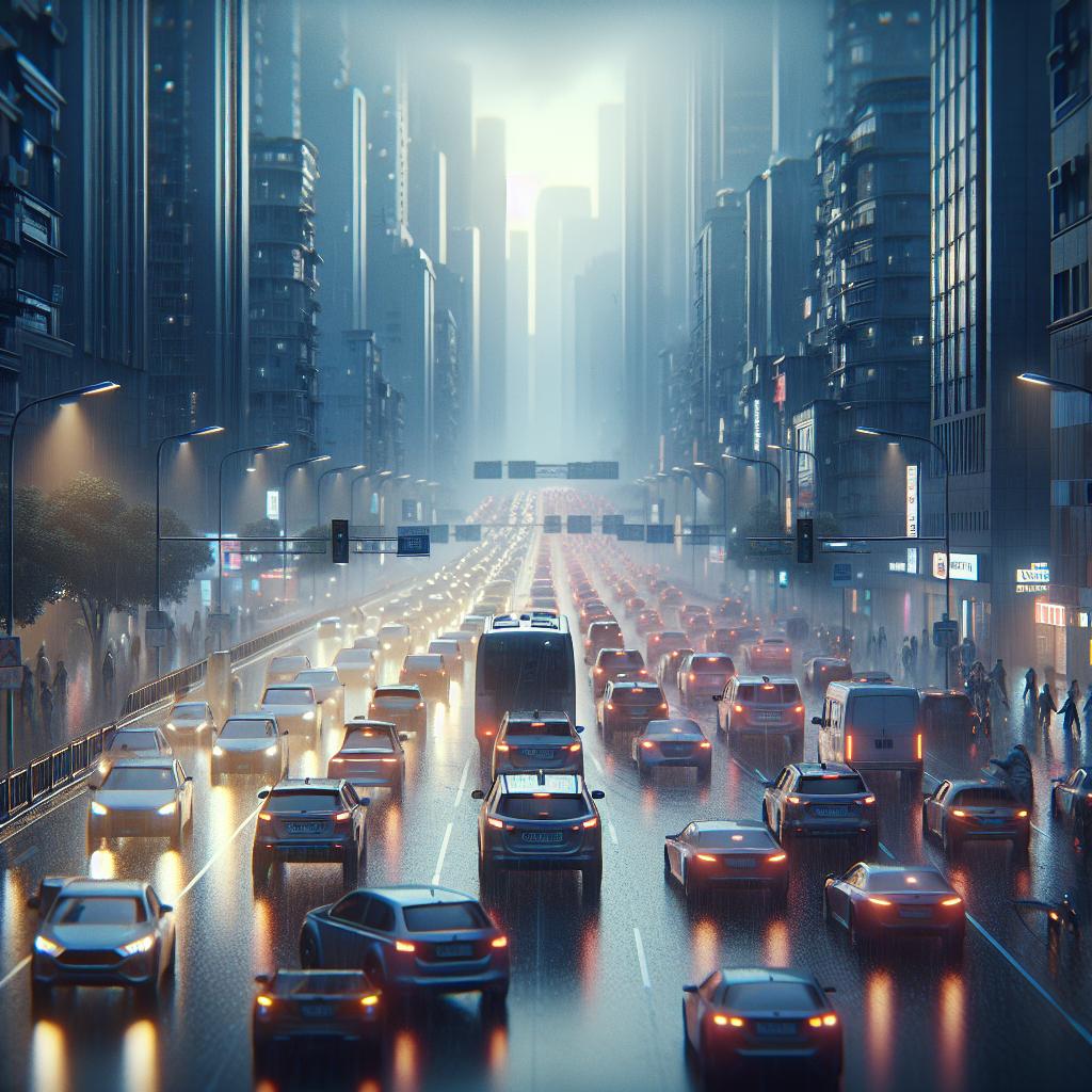 Somber Traffic Scene