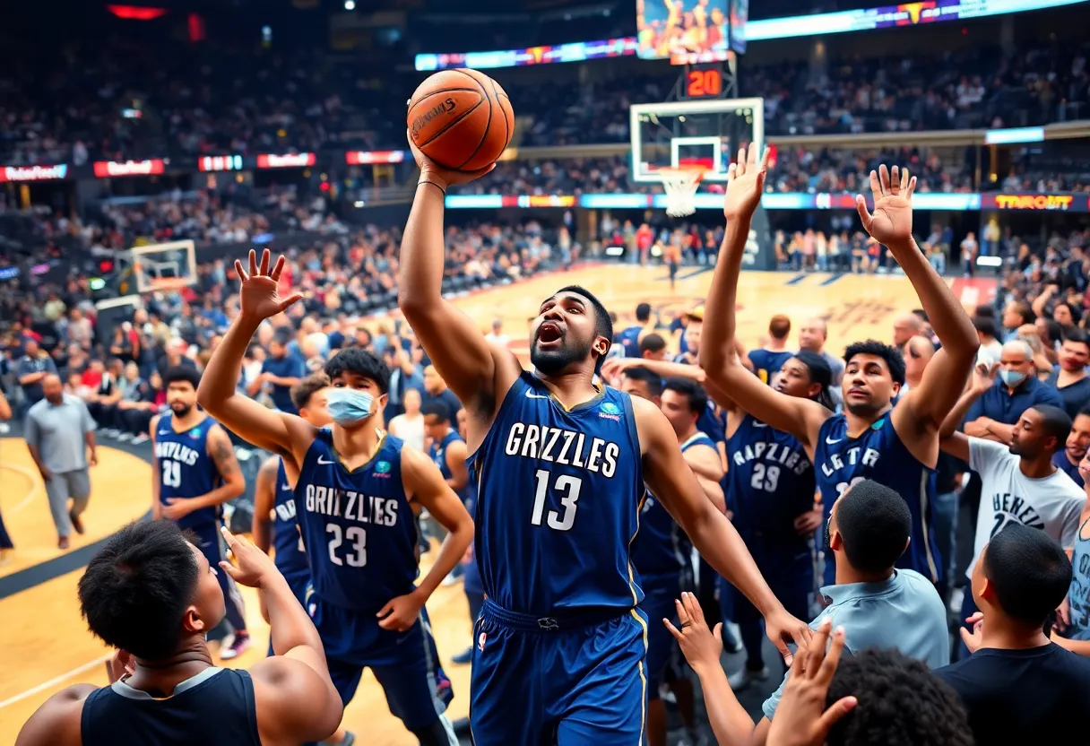 Memphis Grizzlies playing against Toronto Raptors