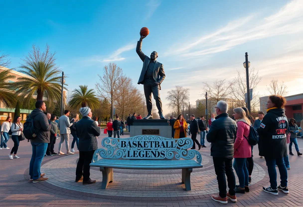 Statue of Larry Finch at the University of Memphis