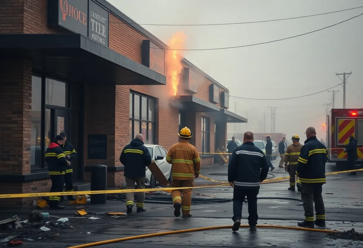 Fire investigation scene at Fascinating Catering in Memphis