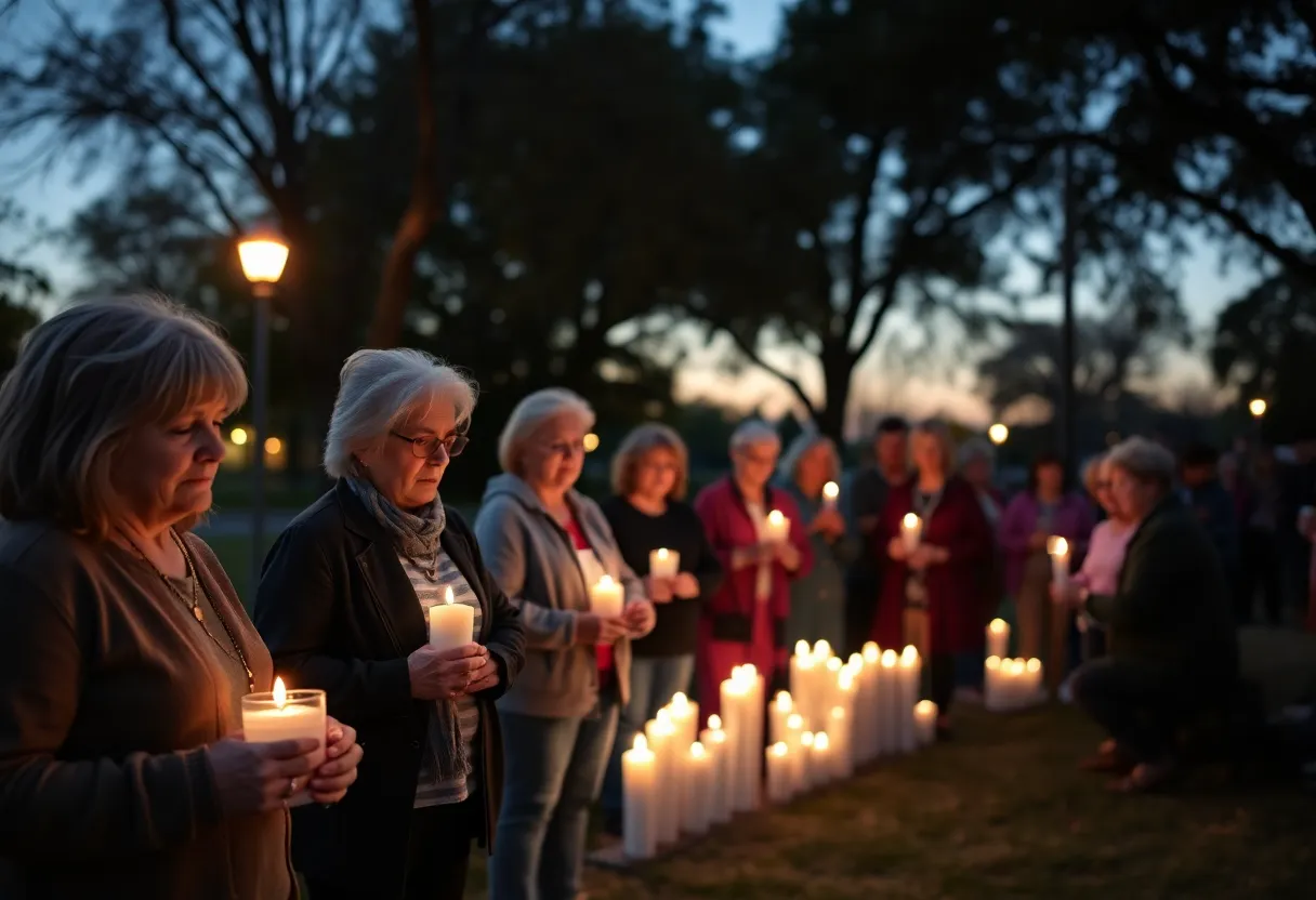 Residents gathered at a vigil for elderly carjacking victims in Memphis