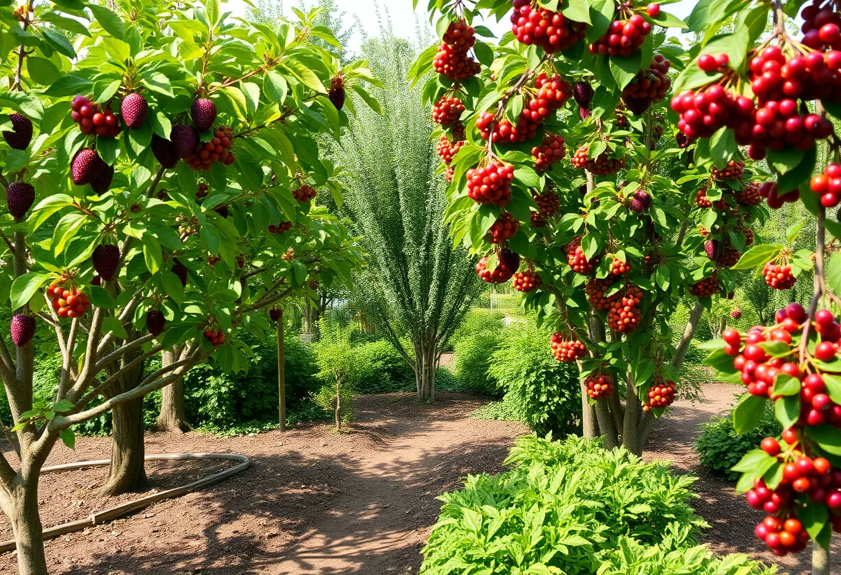 Community garden in Memphis featuring native fruit trees