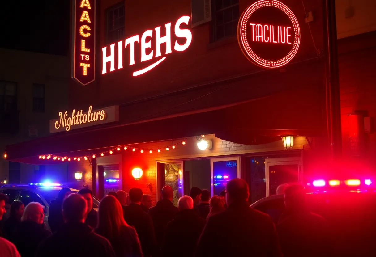 Scene outside a Memphis nightclub with police presence