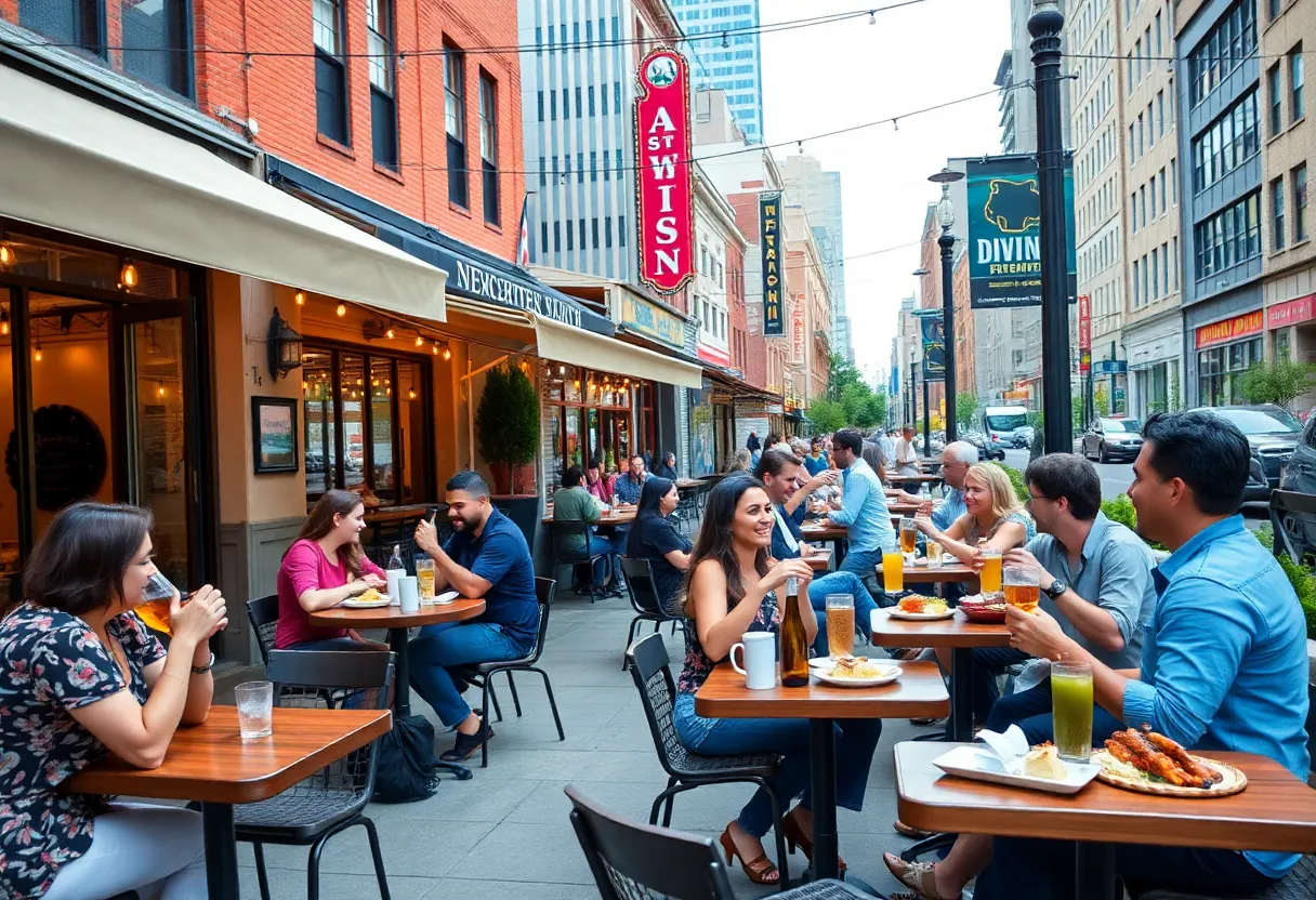 Outdoor dining at a new restaurant in Memphis