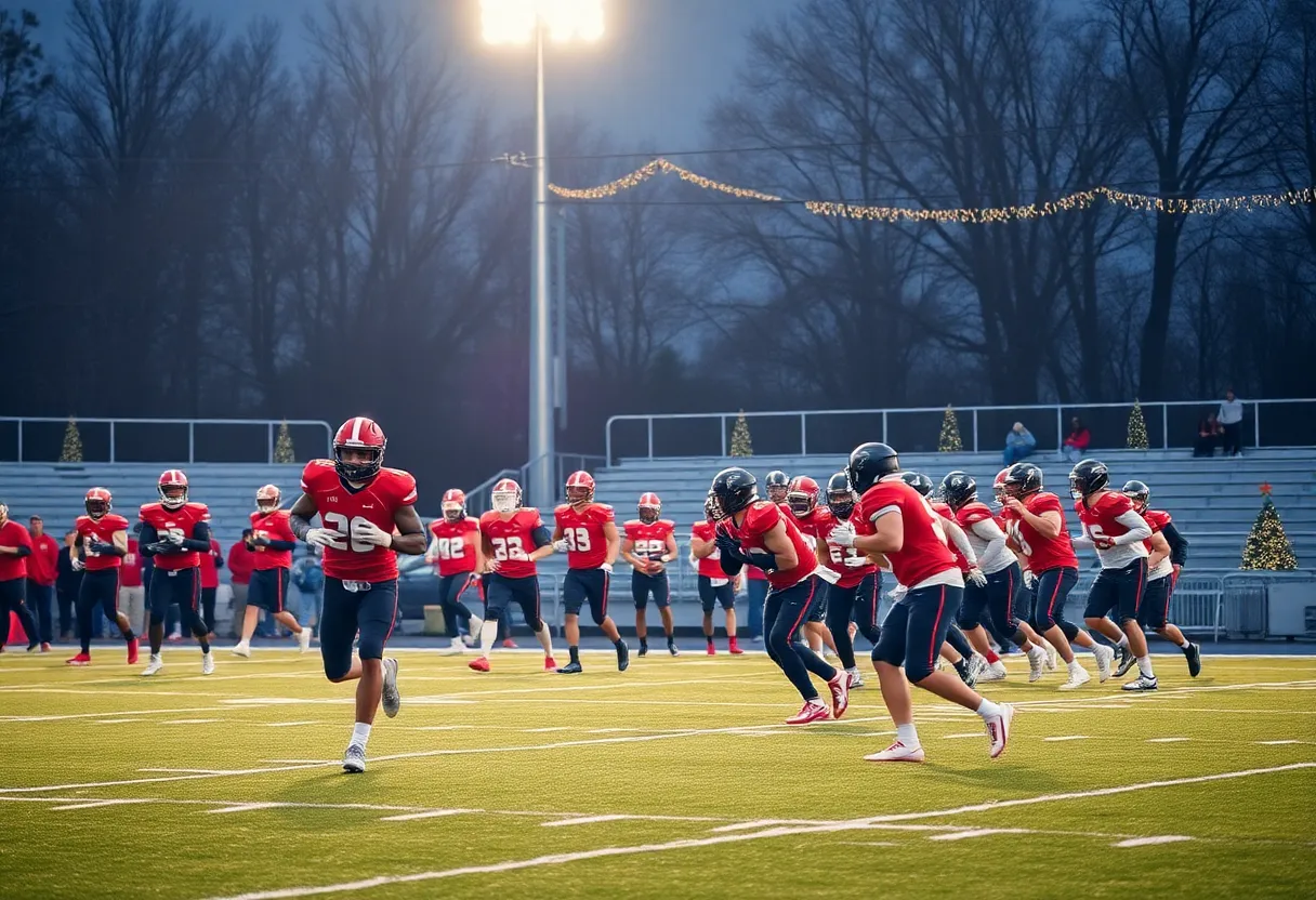 Arkansas Razorbacks practice session at Rhodes College in Memphis
