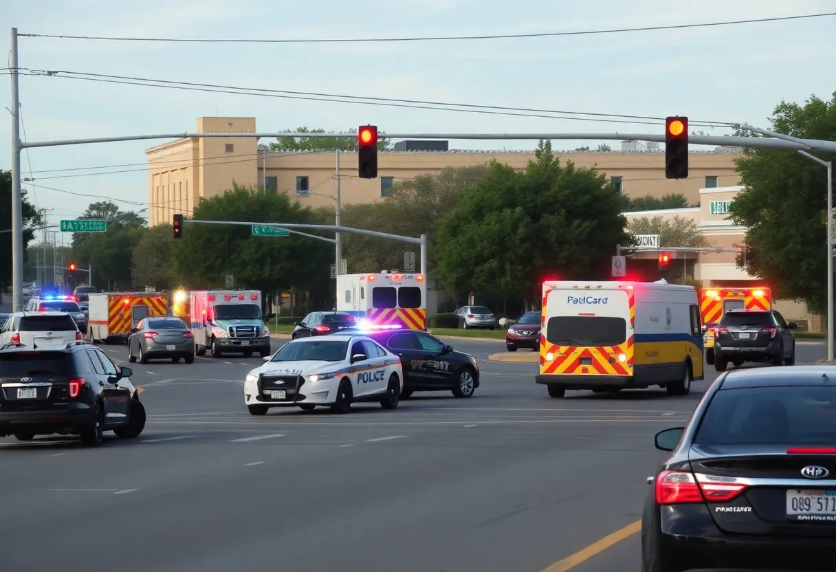 Emergency response scene at a motorcycle accident in Memphis