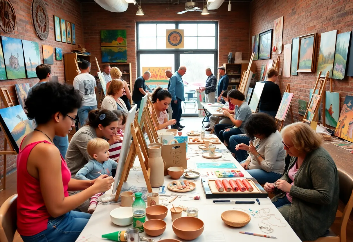 People of all ages participating in art classes in Memphis
