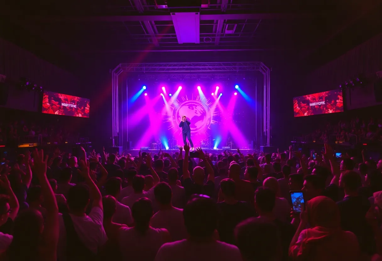 Crowd enjoying a concert by Bone Thugs-N-Harmony in Memphis