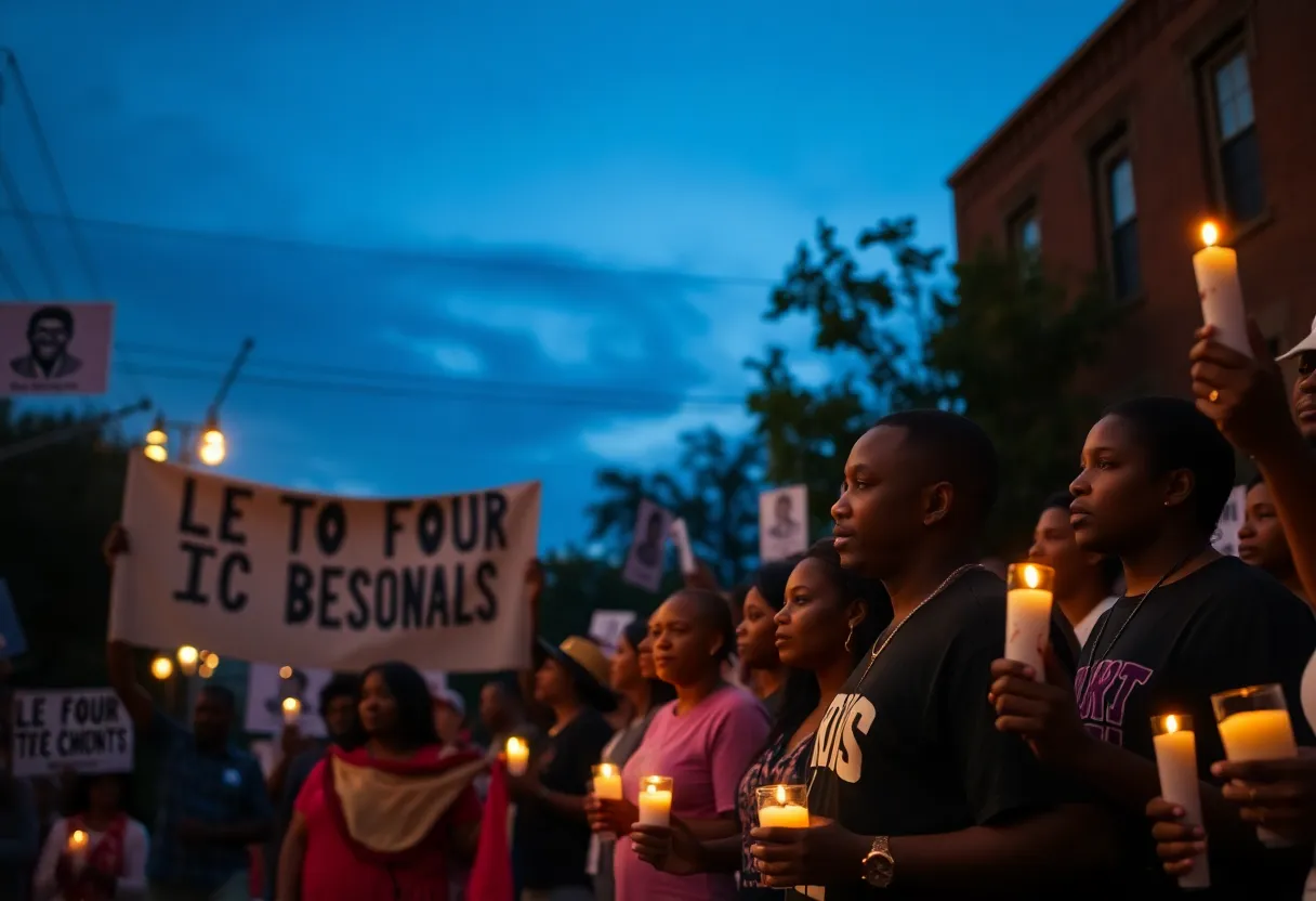 Community gathering in South Memphis for an injured officer