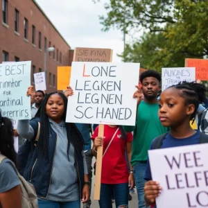 Students and community supporting educational leadership in Memphis