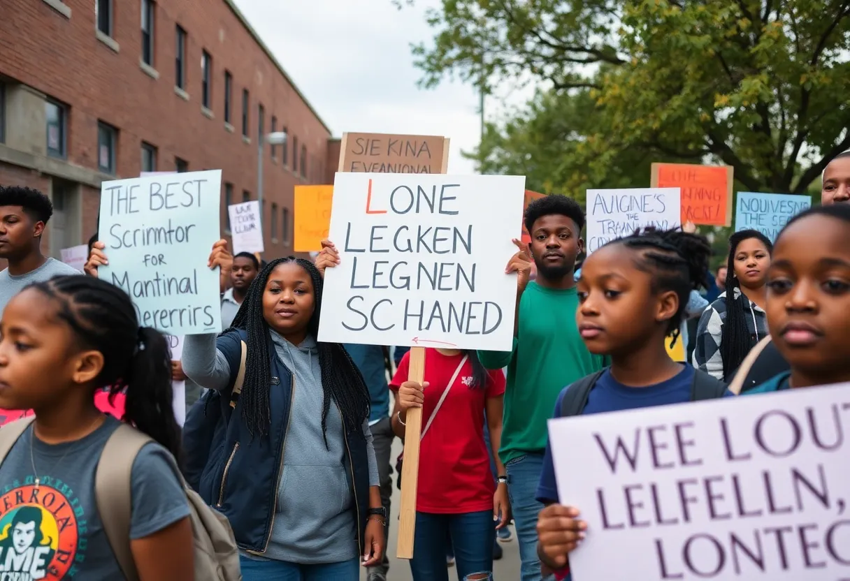 Students and community supporting educational leadership in Memphis