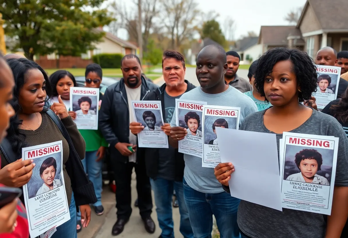 Community gathering to support search for missing girls in Memphis.