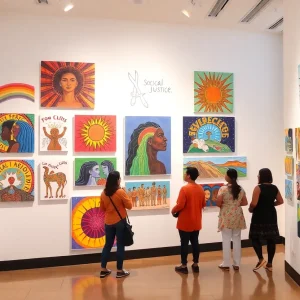 Artwork displayed at the Floyd Newsum Jr. exhibition in Memphis