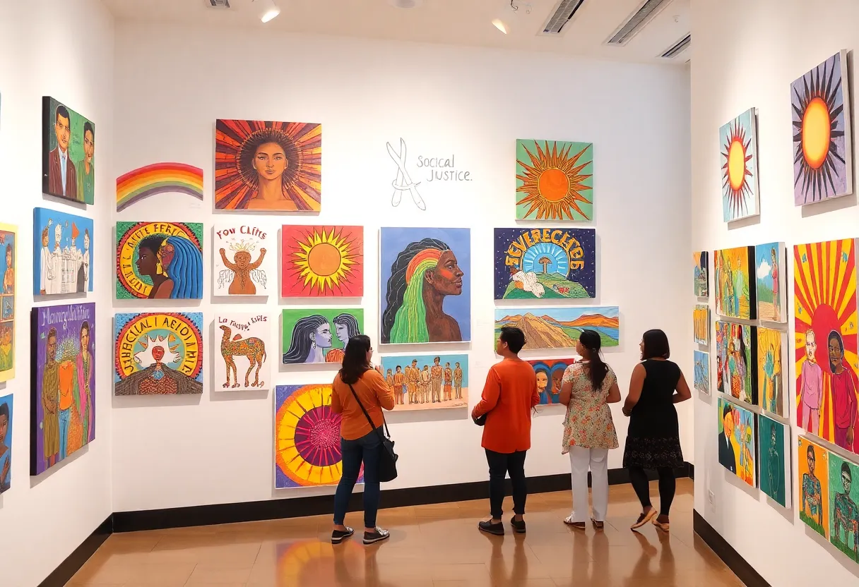 Artwork displayed at the Floyd Newsum Jr. exhibition in Memphis